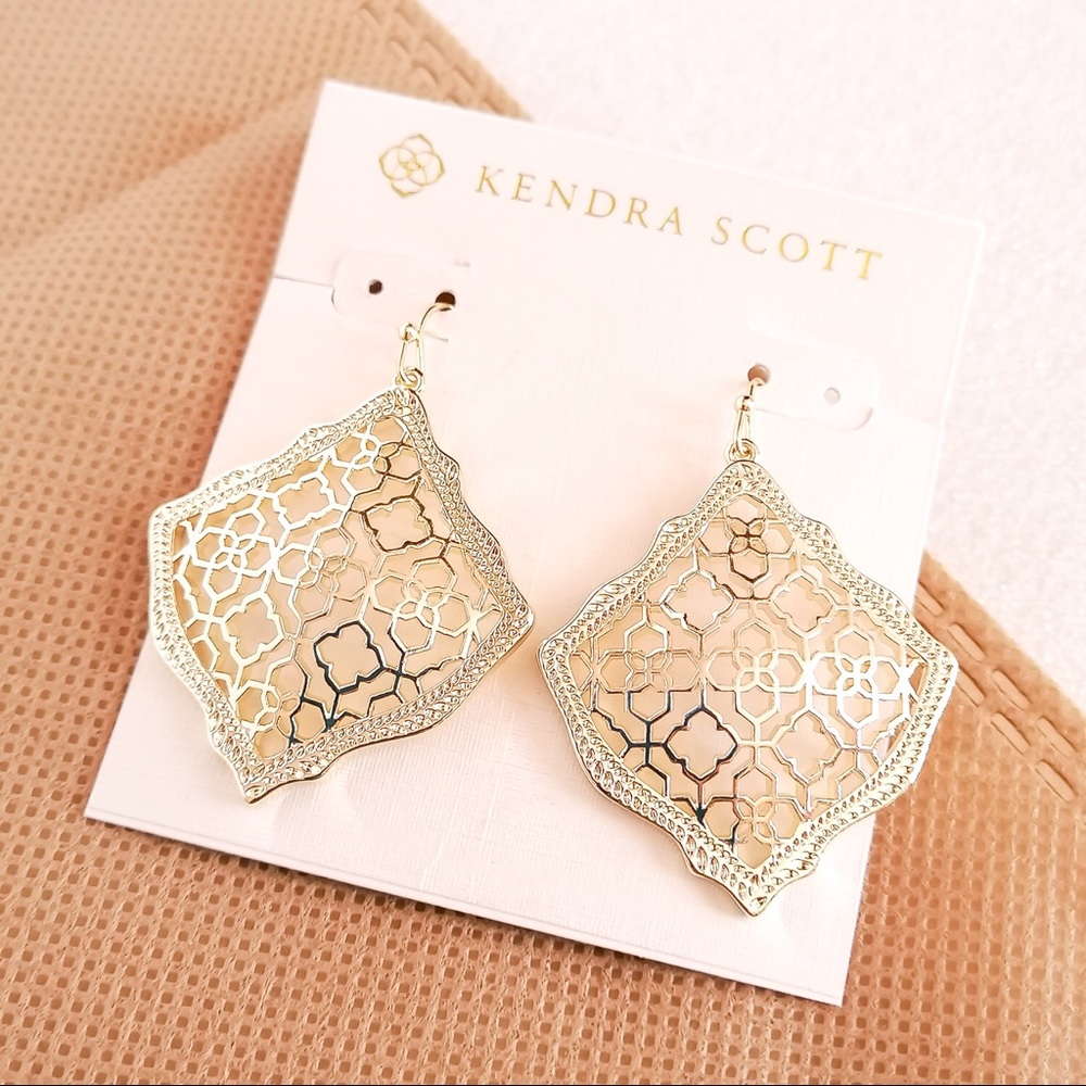 Kendra Scott Kirsten Gold Filigree mix Earrings